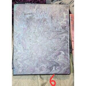 Moonlit Mist Abstract Pour Art 16x20 Canvas Silver Lavender Swirl Painting